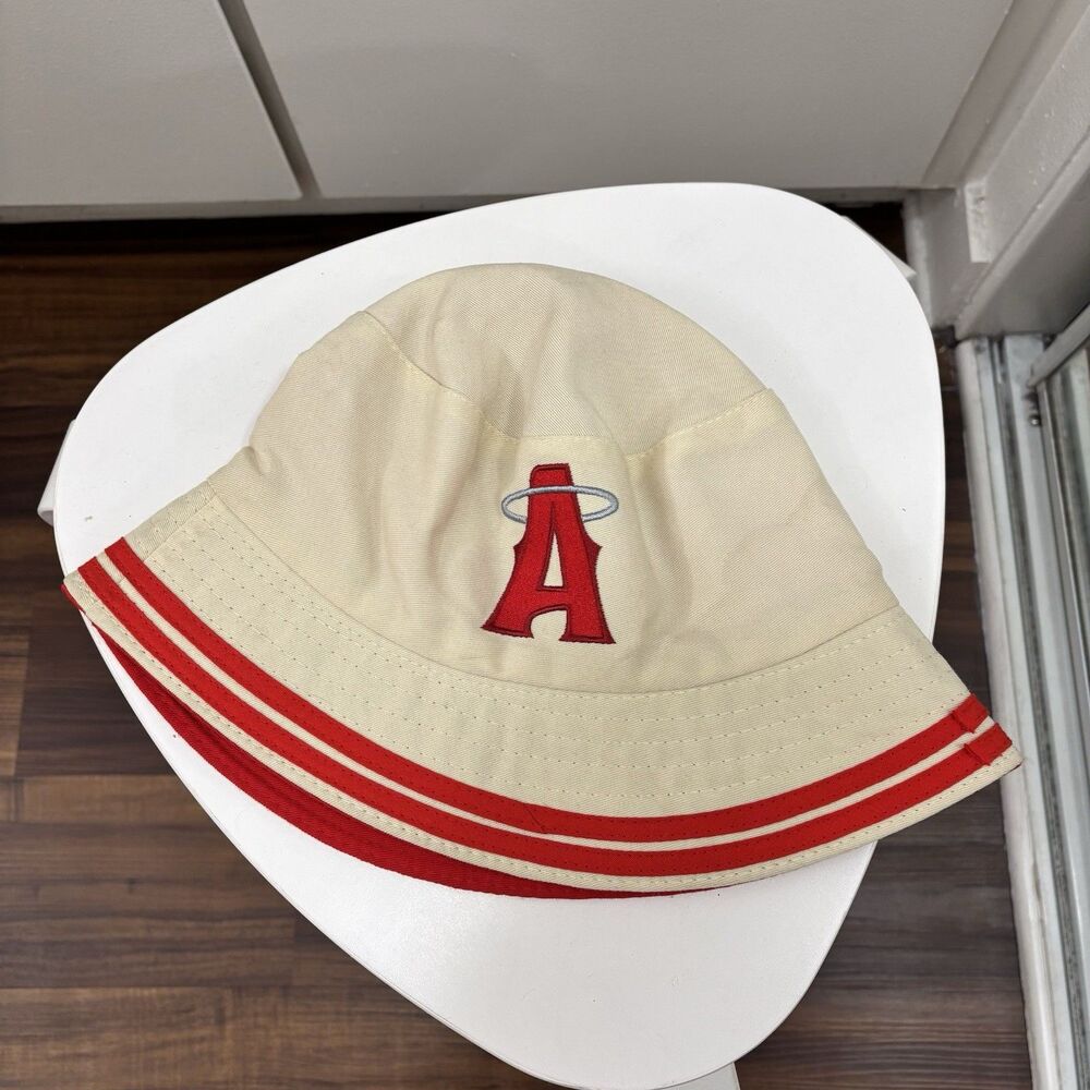 2023 Los Angeles Angels Anaheim Angels Yakult SGA Reversible Bucket Hat Red Tan
